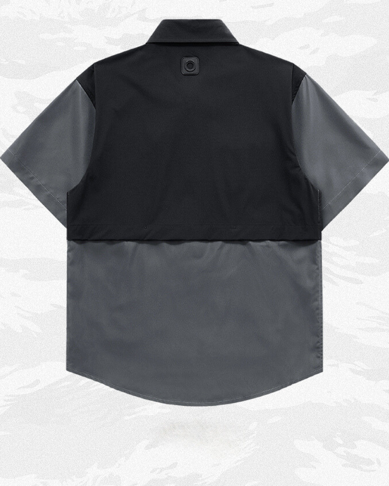 Functional Color-Block Techwear Shirt