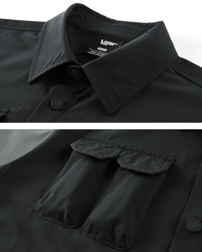 Functional Color-Block Techwear Shirt