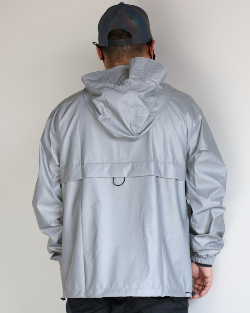 Functional Reflective Half-Zip Hooded Jacket