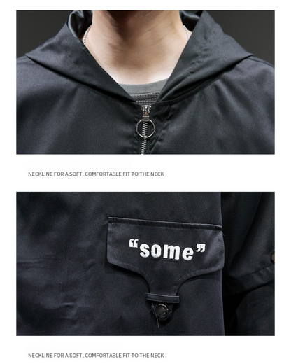 Functional Deconstructed Paneled Hooded Jacket