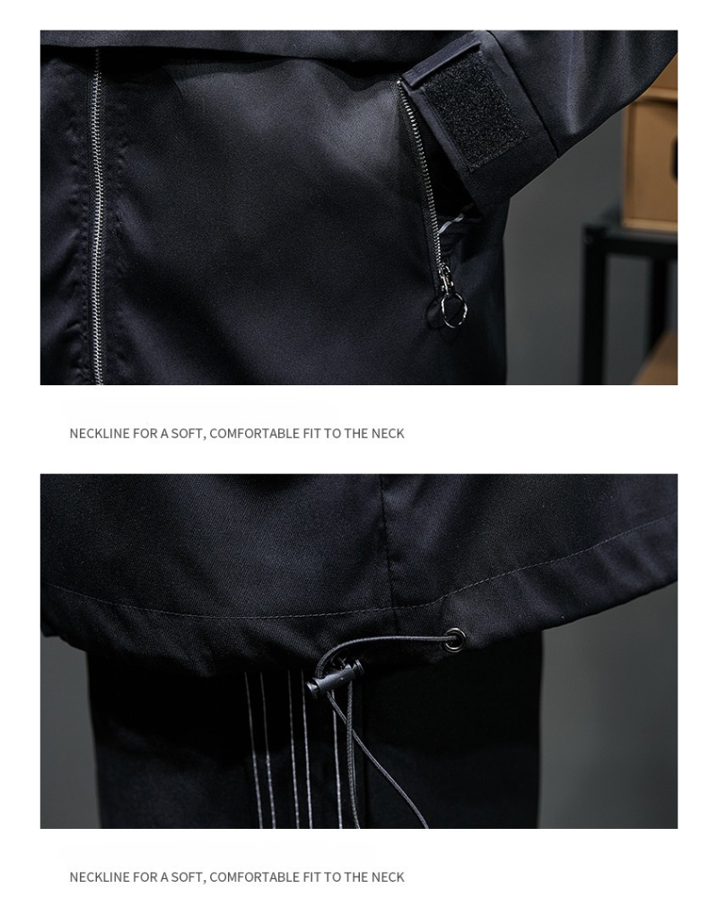 Functional Deconstructed Paneled Hooded Jacket