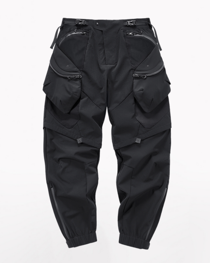 Functional Deconstructed Patchwork Zippered Cargo Pants – Techwear Functional Deconstructed Patchwork Zippered Cargo Pants – Techwear