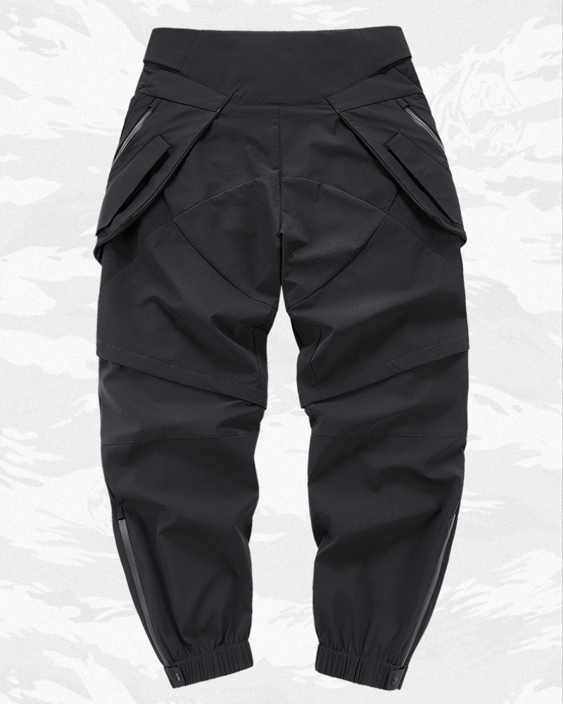 Functional Deconstructed Patchwork Zippered Cargo Pants