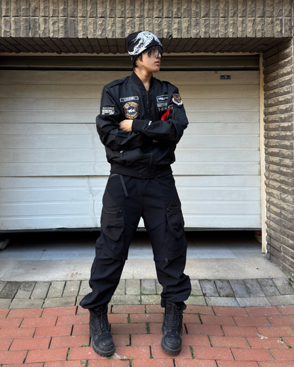 Functional Deconstructed Patchwork Zippered Cargo Pants