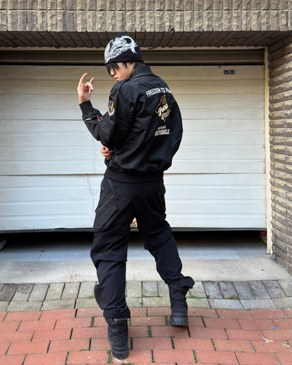 Functional Deconstructed Patchwork Zippered Cargo Pants