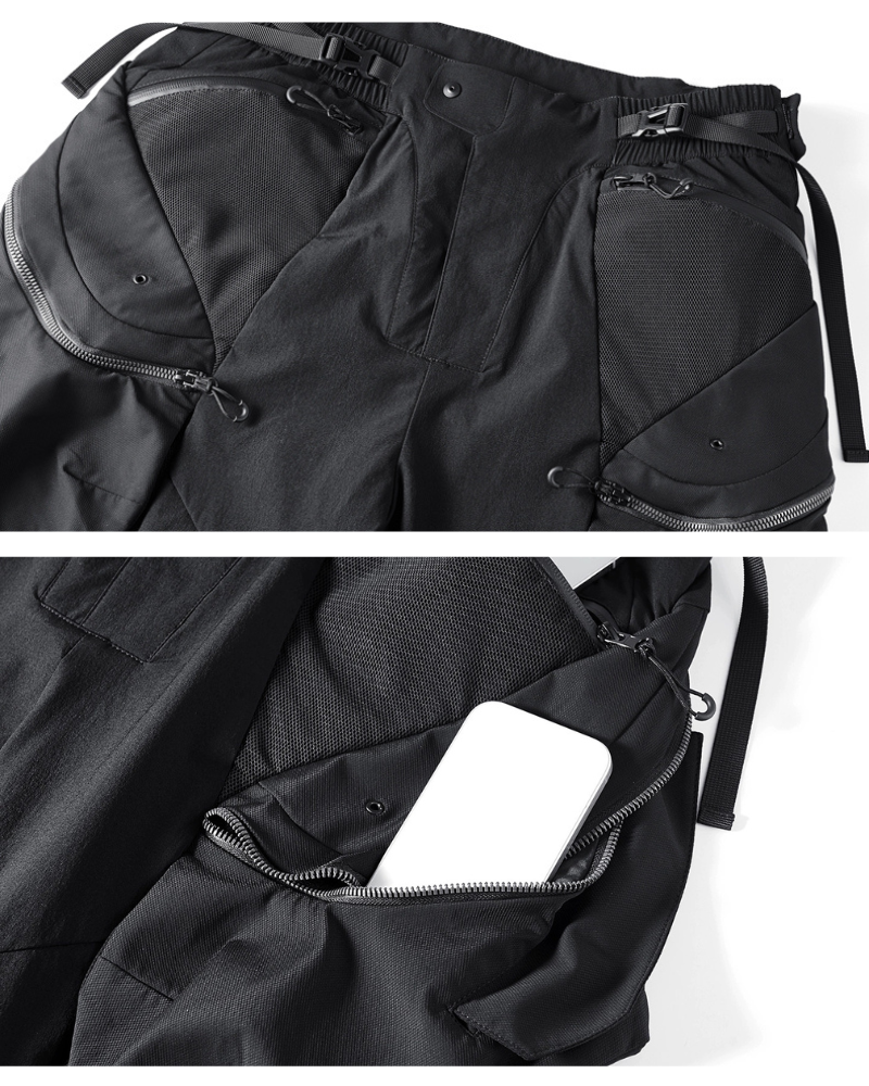 Functional Deconstructed Patchwork Zippered Cargo Pants