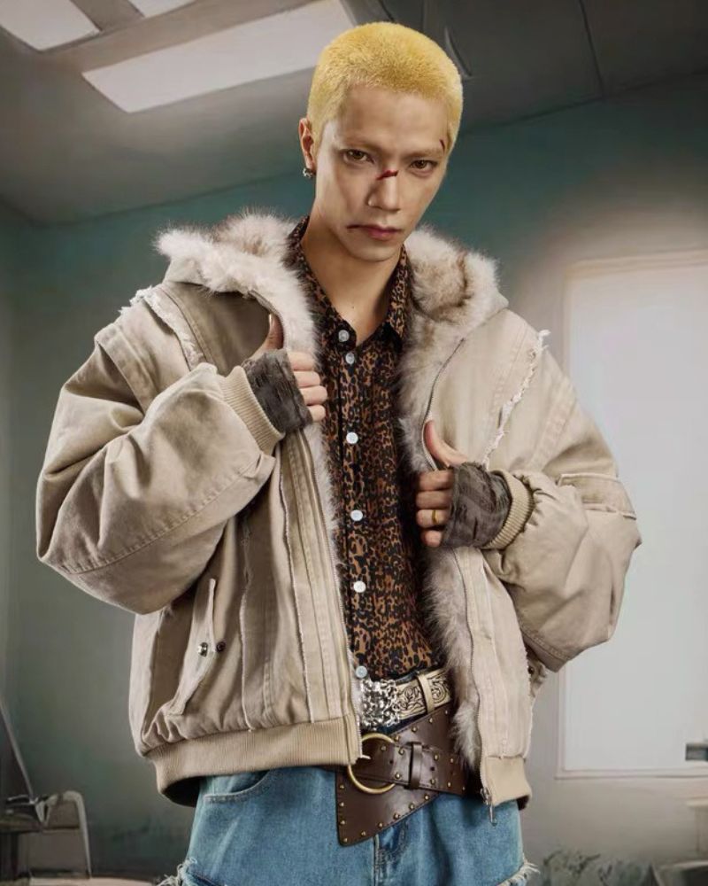 Functional Opium Style Deconstructed Patchwork Winter Jacket