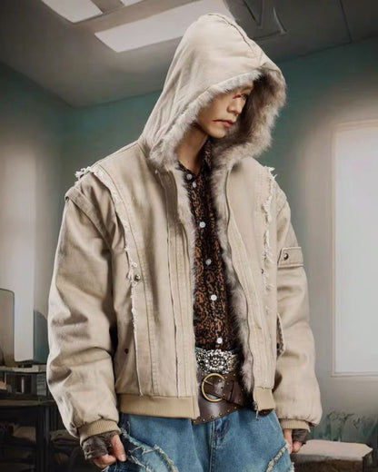 Functional Opium Style Deconstructed Patchwork Winter Jacket