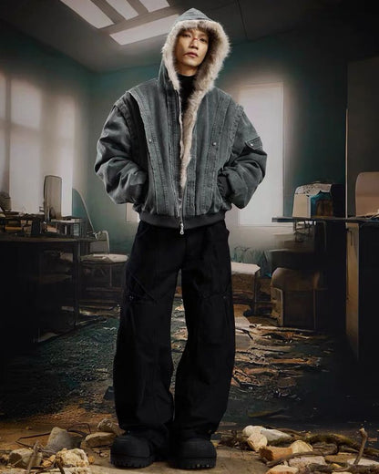 Functional Opium Style Deconstructed Patchwork Winter Jacket