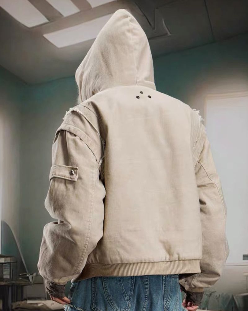 Functional Opium Style Deconstructed Patchwork Winter Jacket