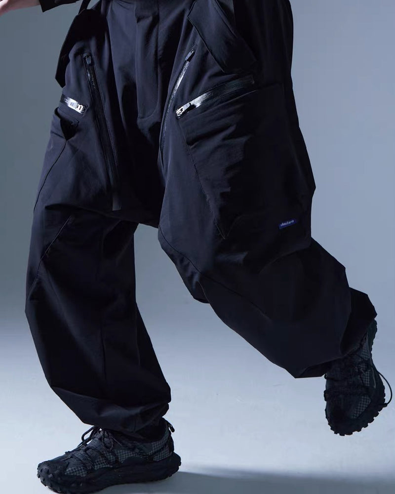 Functional Drop-Crotch Cargo Pants