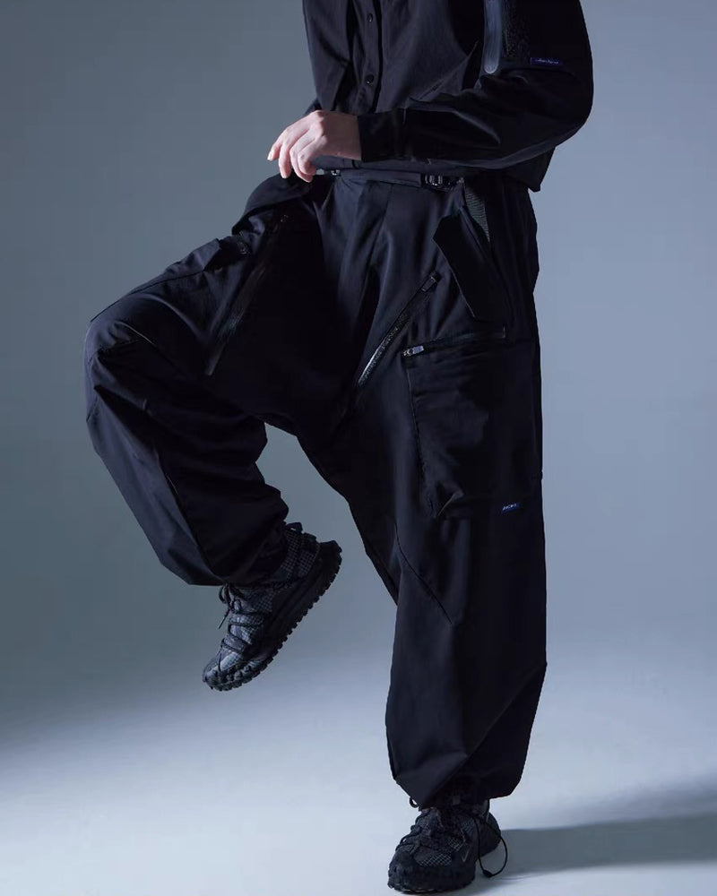 Functional Drop-Crotch Cargo Pants