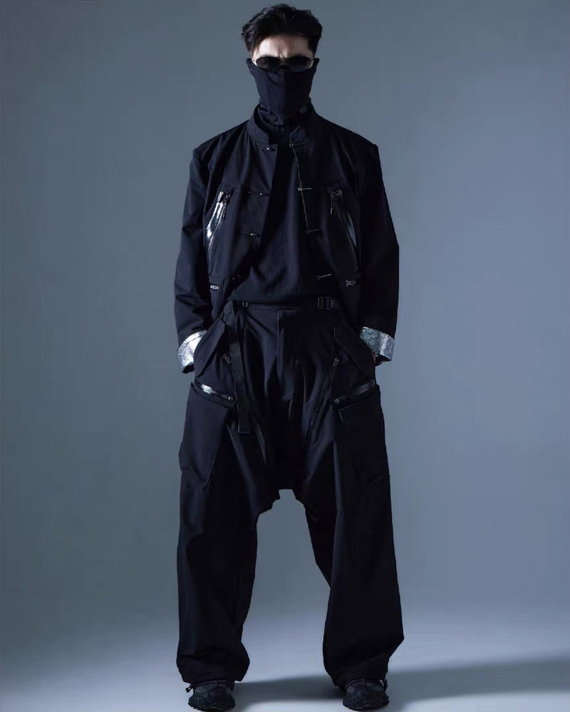 Functional Drop-Crotch Cargo Pants