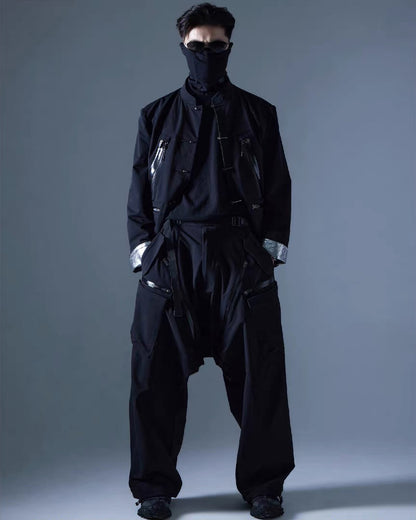 Functional Drop-Crotch Cargo Pants