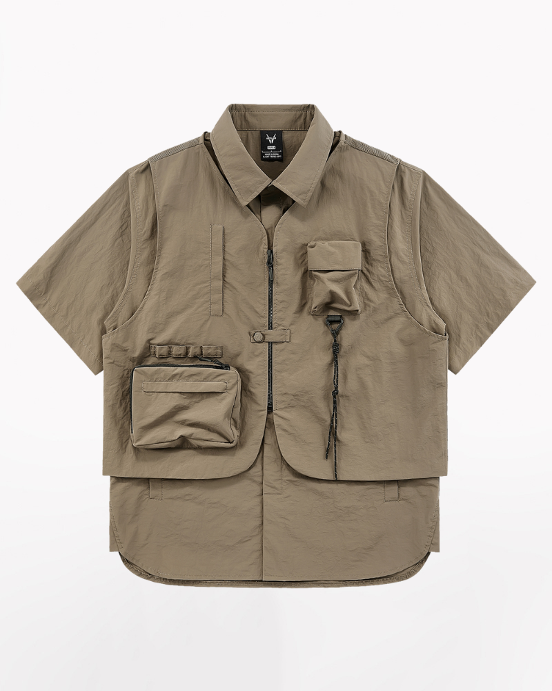 Techwear T-shirts,tactical shirt,mens black tees,cargo t-shirt men&