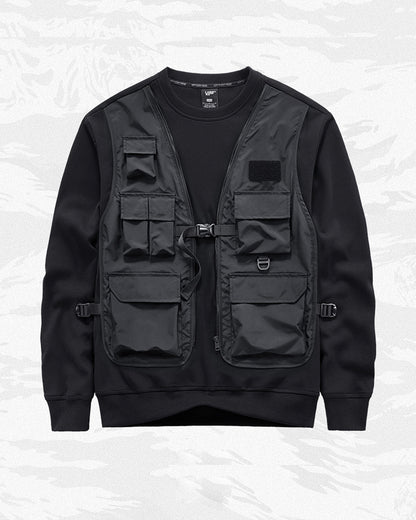 Techwear Fake Two Vest Tactical Sweatshirt