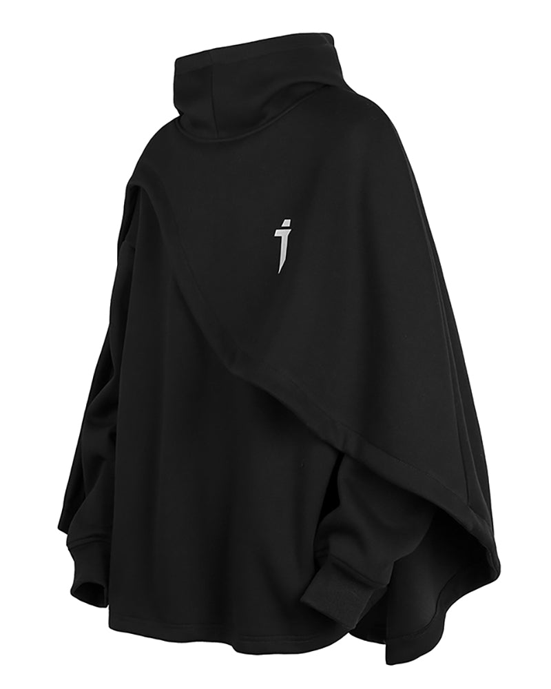 Functional Fake Two-piece Unisex Techwear Cape Hoodie – Techwear Official