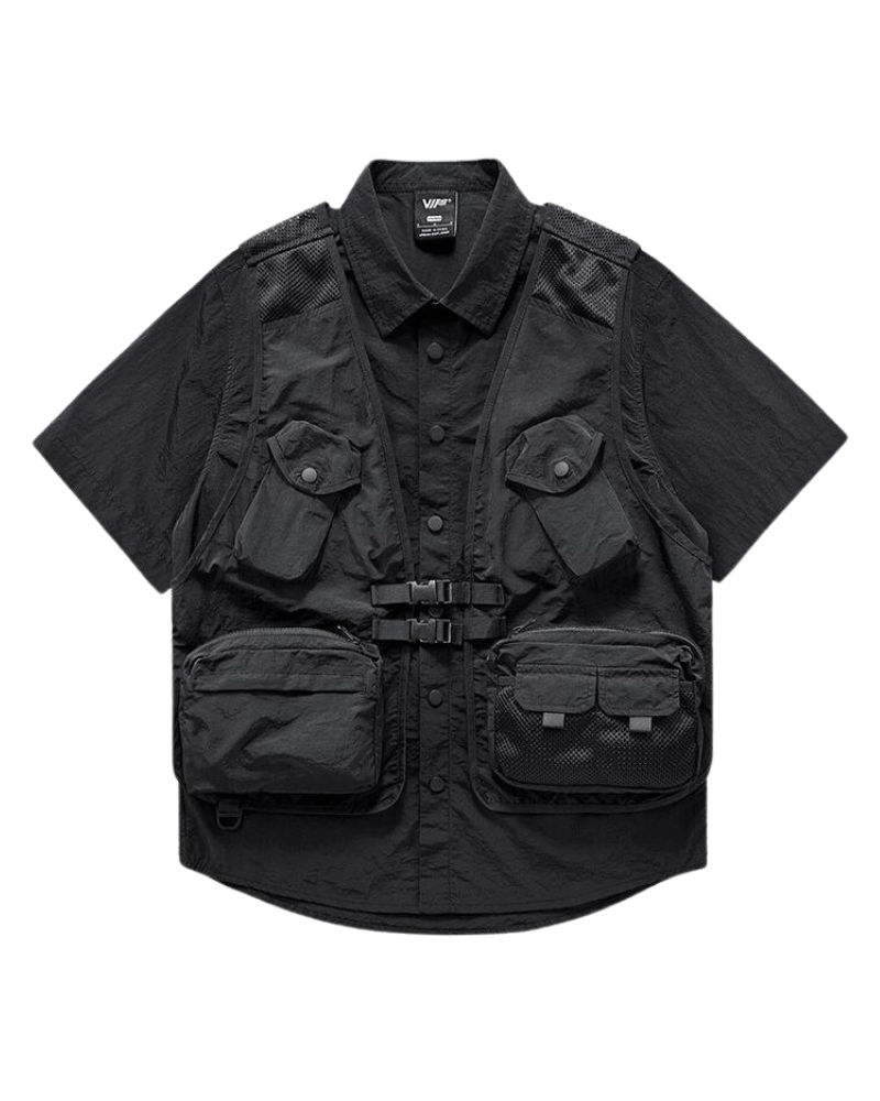 Techwear T-shirts,tactical shirt,mens black tees,cargo t-shirt men&