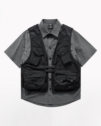 Techwear T-shirts,tactical shirt,mens black tees,cargo t-shirt men&