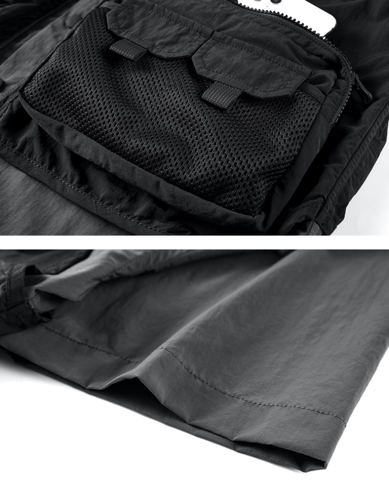 Functional Fake Two-Piece Short Sleeve Shirt