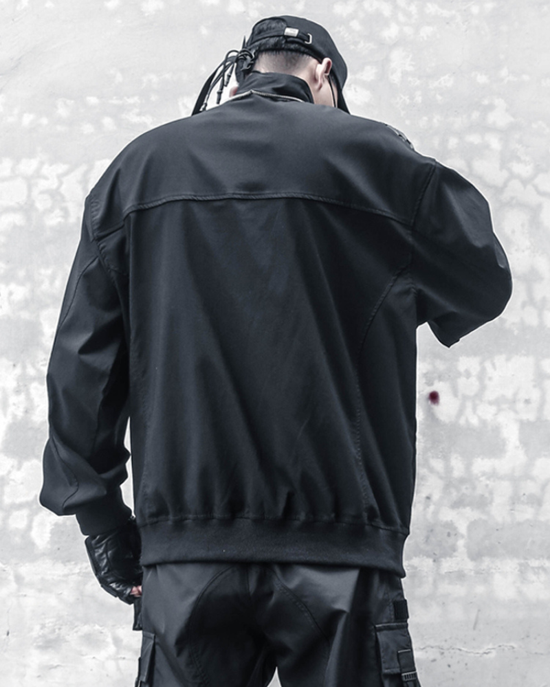 Functional Half-Zip Stand-Collar Utility Sweatshirt