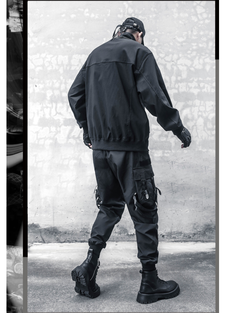 Functional Half-Zip Stand-Collar Utility Sweatshirt