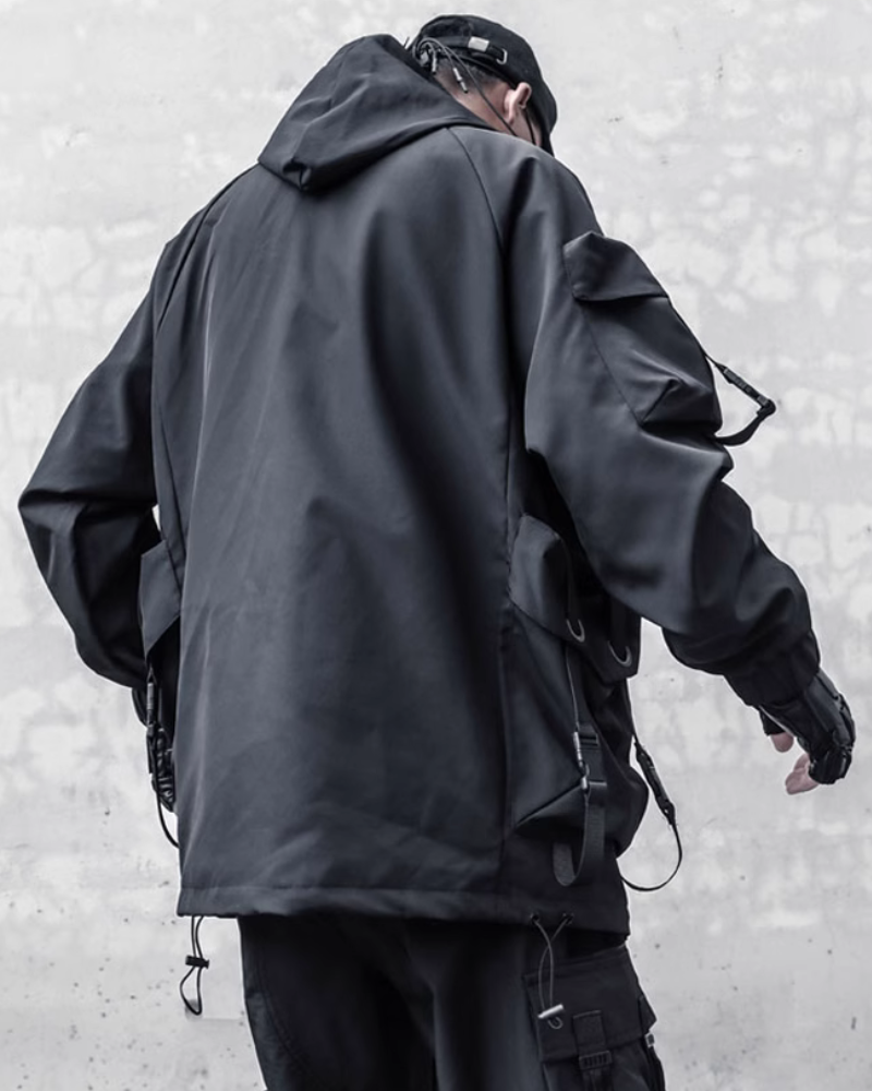 Functional Hardcore Loose Cyberpunk Hooded Jacket