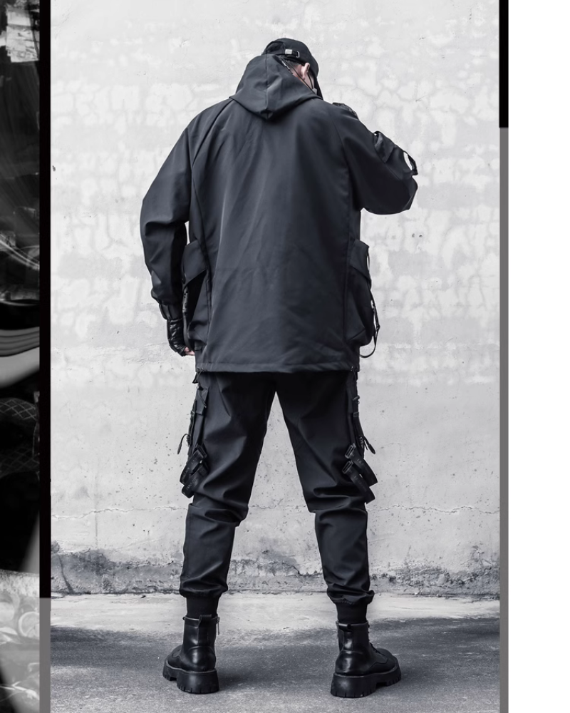 Functional Hardcore Loose Cyberpunk Hooded Jacket