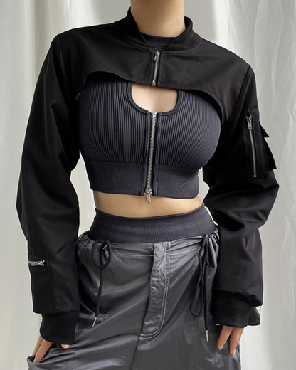Functional Irregular Crop Top