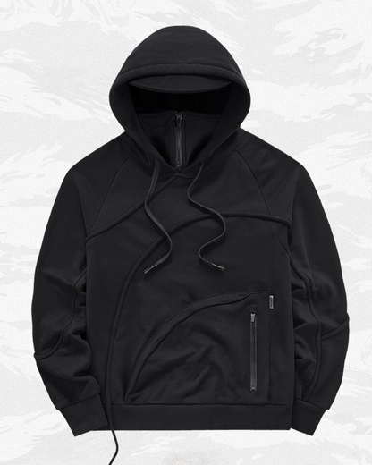 Functional Irregular Pocket Mask Tactical Hoodie