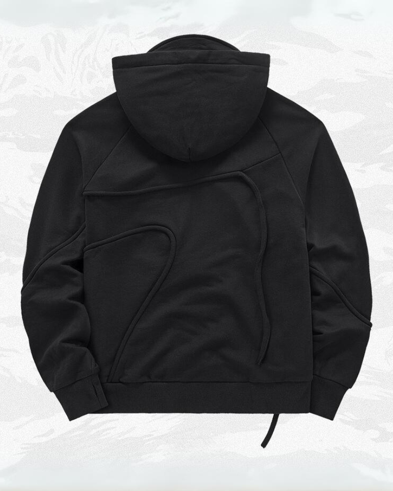 Functional Irregular Pocket Mask Tactical Hoodie