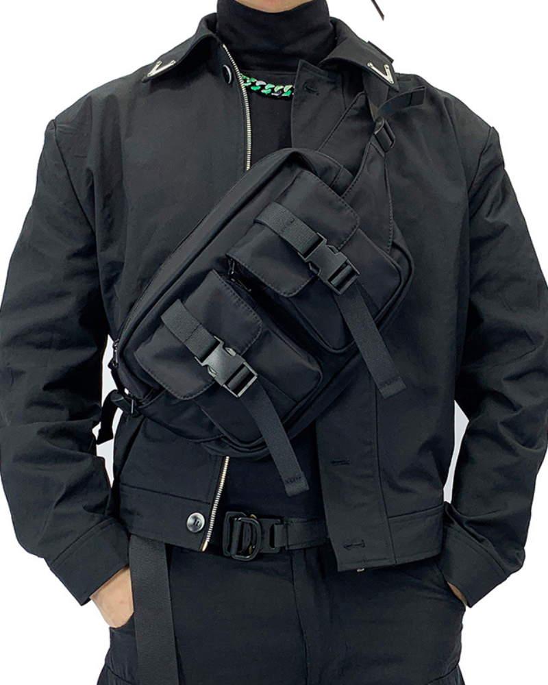 chest bag，chest pack，black chest bag，tactical chest bag，cross chest bag，men chest bag，men&