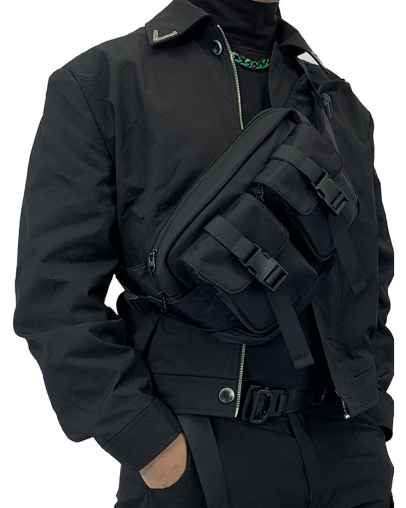 chest bag，chest pack，black chest bag，tactical chest bag，cross chest bag，men chest bag，men&