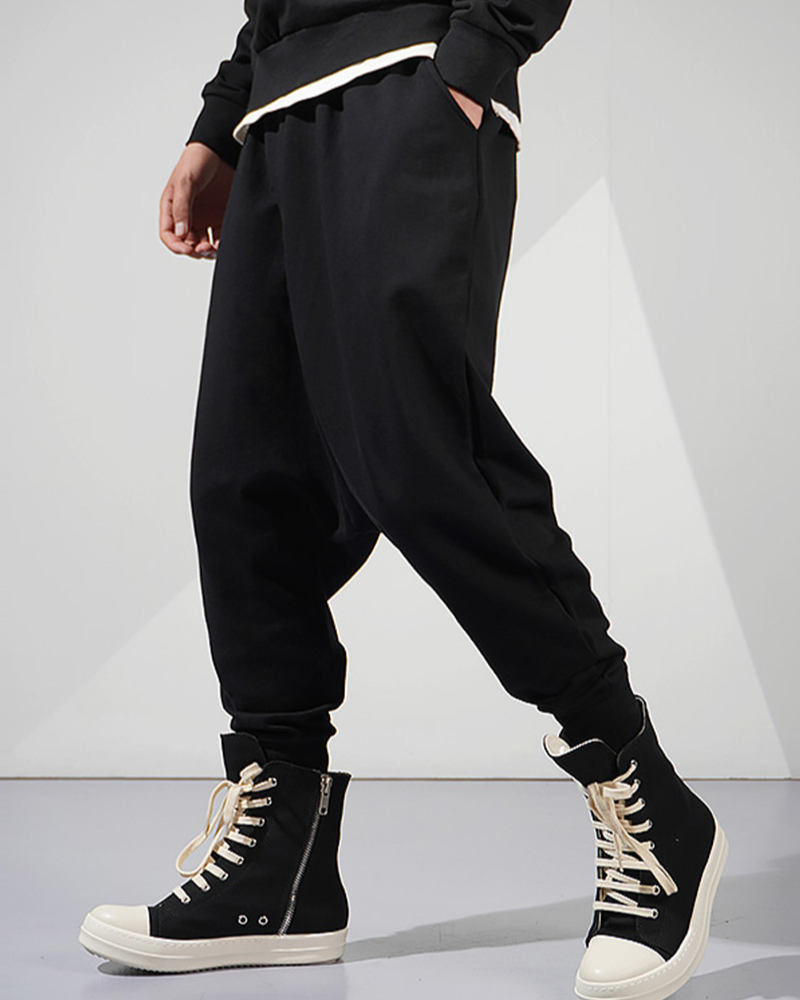 Streetwear Loose Drop-Crotch Hakama Pants