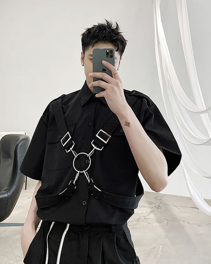 black shirt,Techwear T-shirts,Techwear Shirt,mens black tees,cargo t-shirt men&