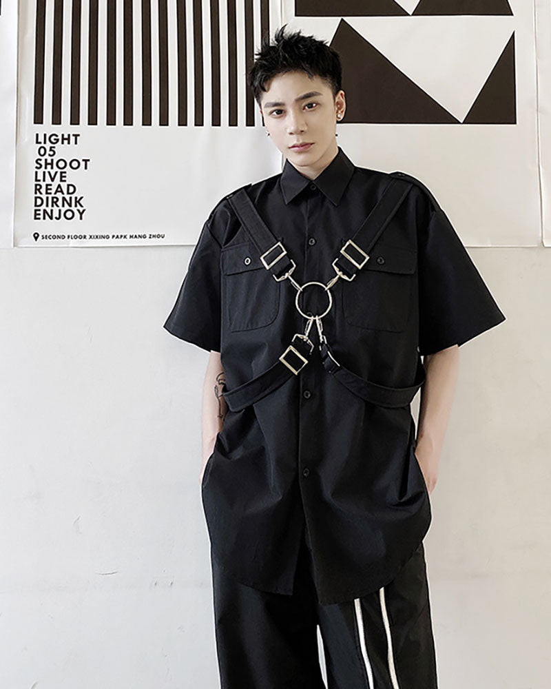 black shirt,Techwear T-shirts,Techwear Shirt,mens black tees,cargo t-shirt men&