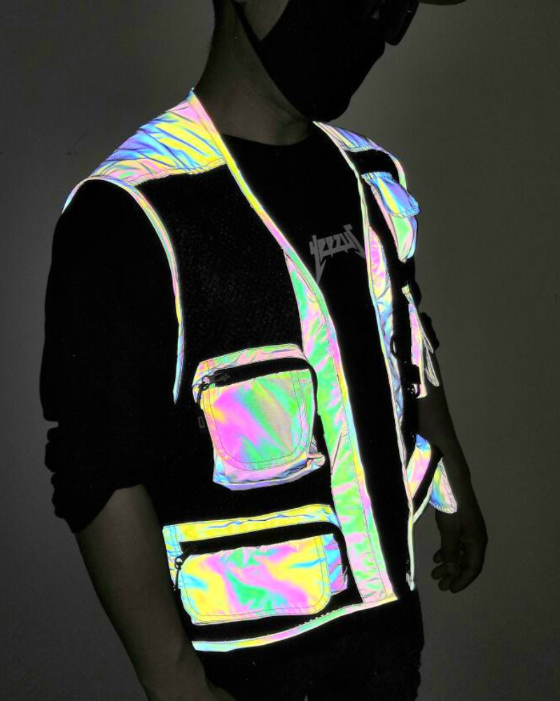 Functional Multi-Pocket Colorful Reflective Vest