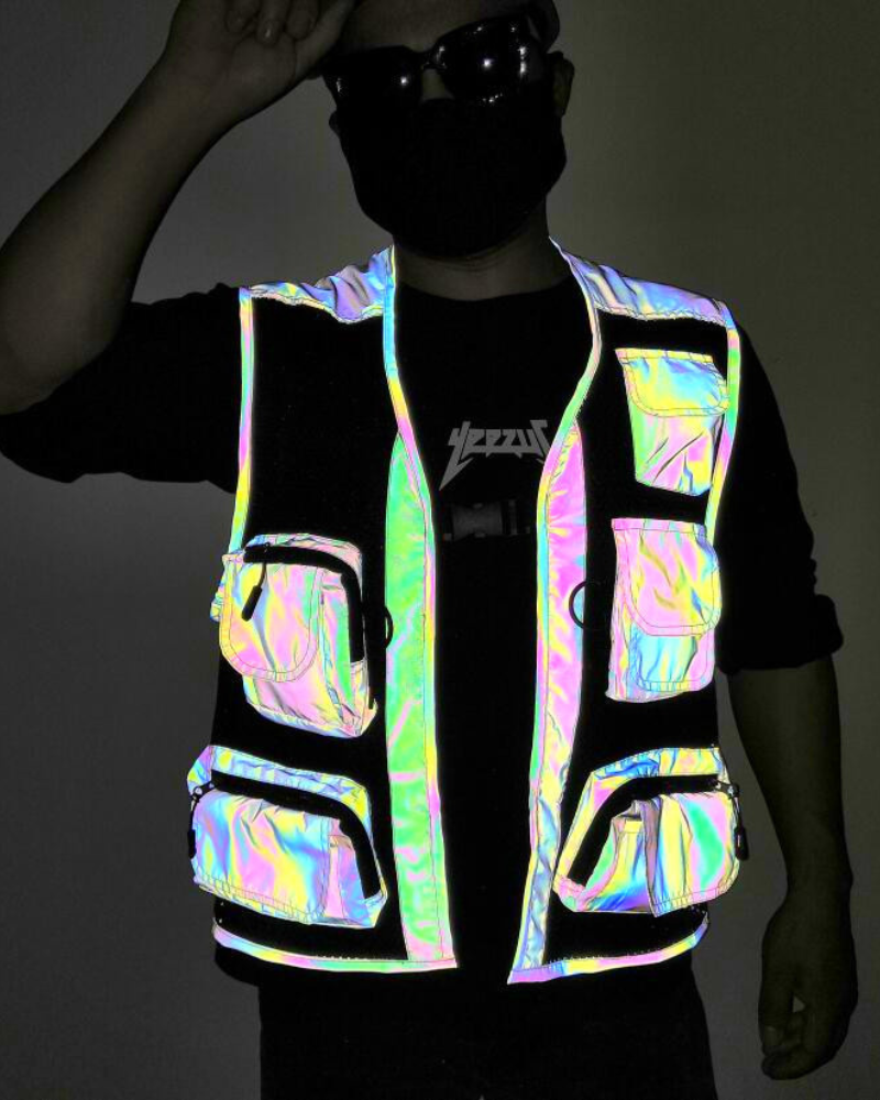 Functional Multi-Pocket Colorful Reflective Vest