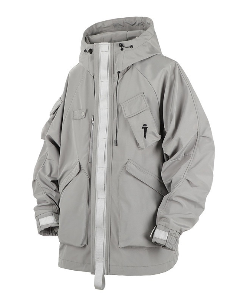 Functional Multi-Pocket Unisex Hooded Jacket