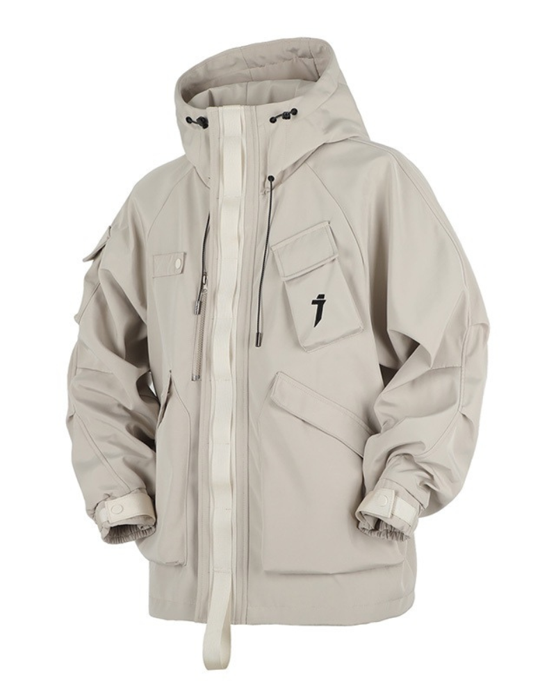 Functional Multi-Pocket Unisex Hooded Jacket