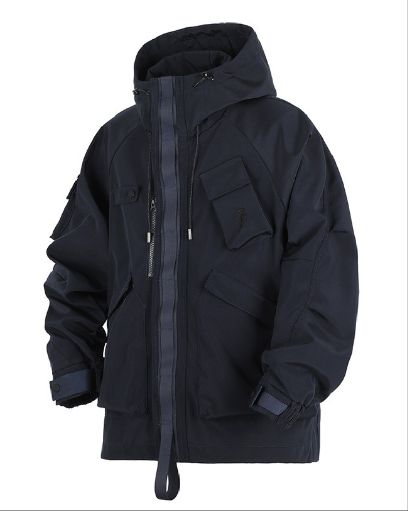 Functional Multi-Pocket Unisex Hooded Jacket