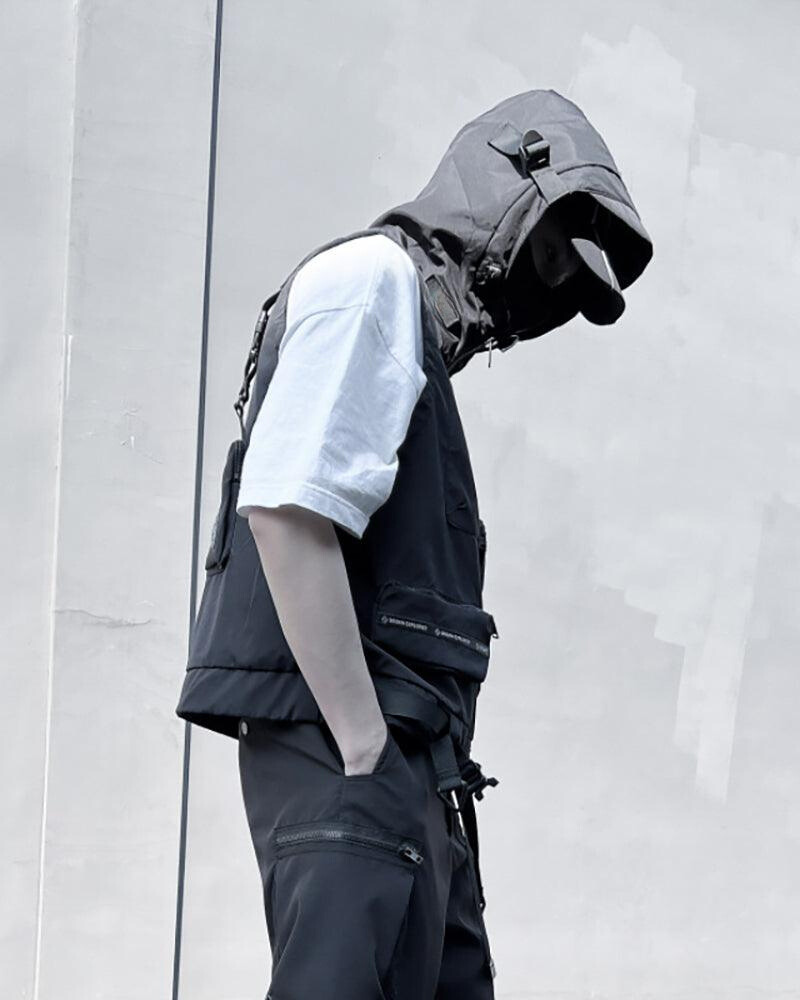 Functional Multi-Pocket Cargo Hooded Vest