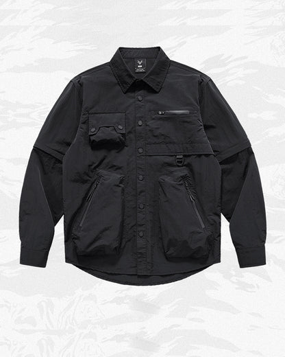 Functional Multi-Pocket Detachable Sleeve Shirt