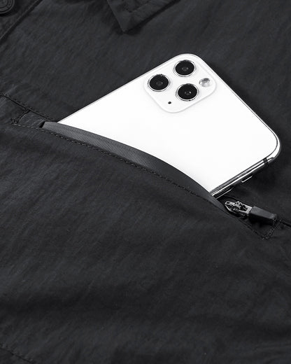 Functional Multi-Pocket Detachable Sleeve Shirt