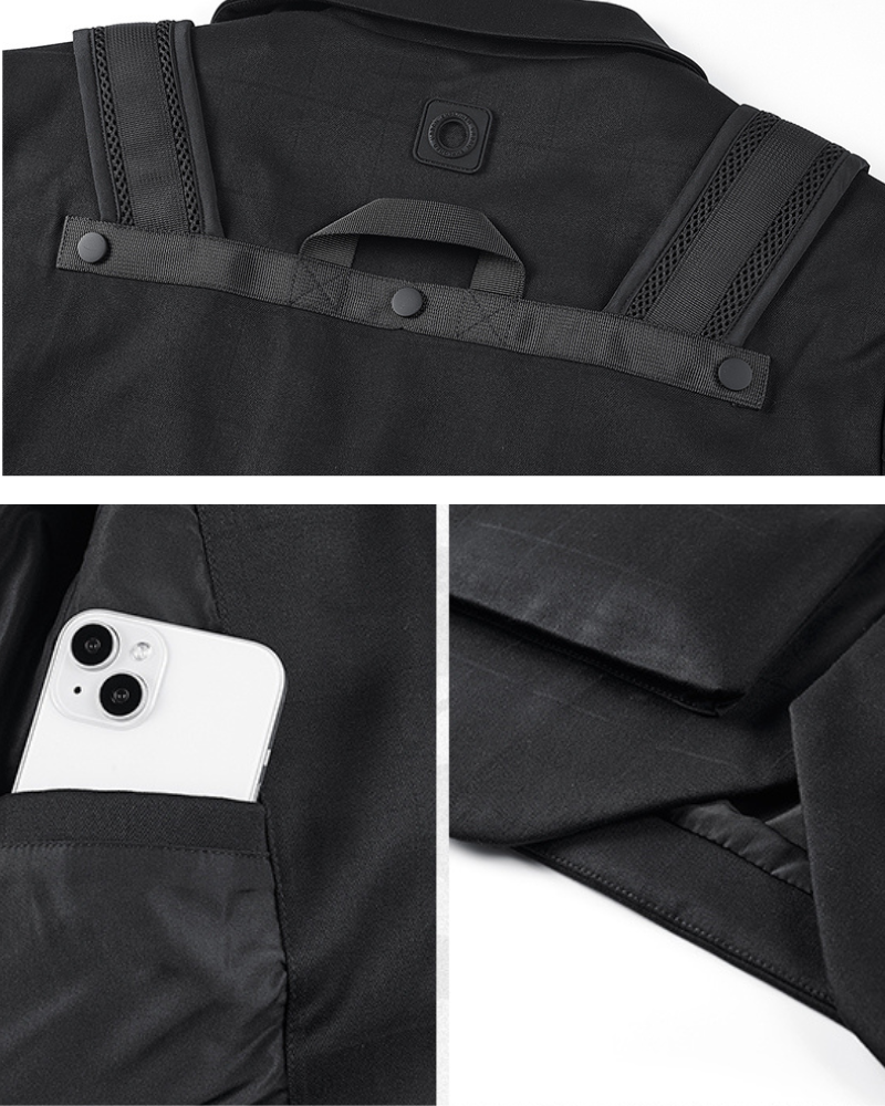 Functional Multi-Pocket Utility Blazer Jacket