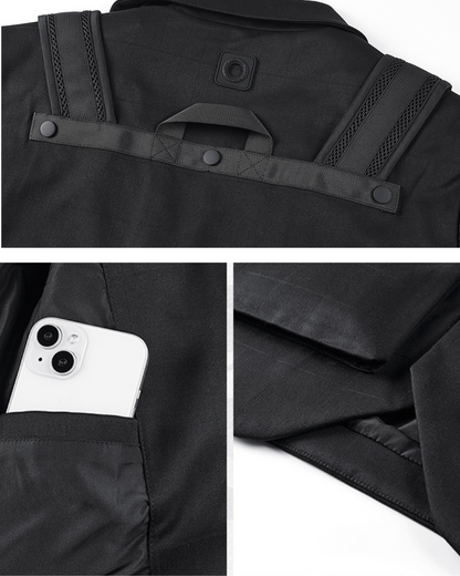 Functional Multi-Pocket Utility Blazer Jacket