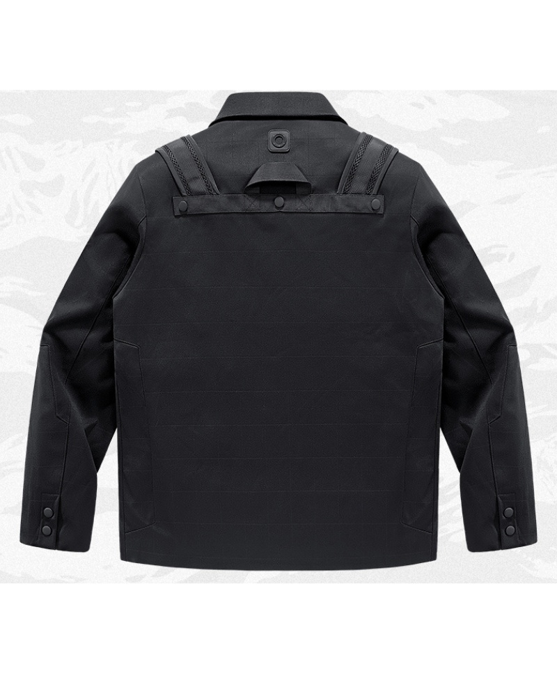 Functional Multi-Pocket Utility Blazer Jacket