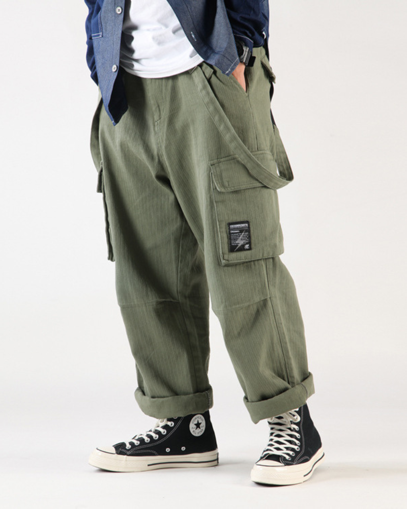 Functional Multi-Pocket Utility Overall Pants