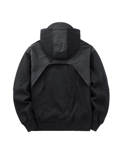 Functional Multi-Pockets Patchwork Hoodie