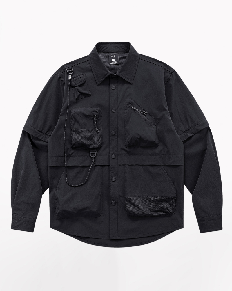 Techwear T-shirts,tactical shirt,mens black tees,cargo t-shirt men&